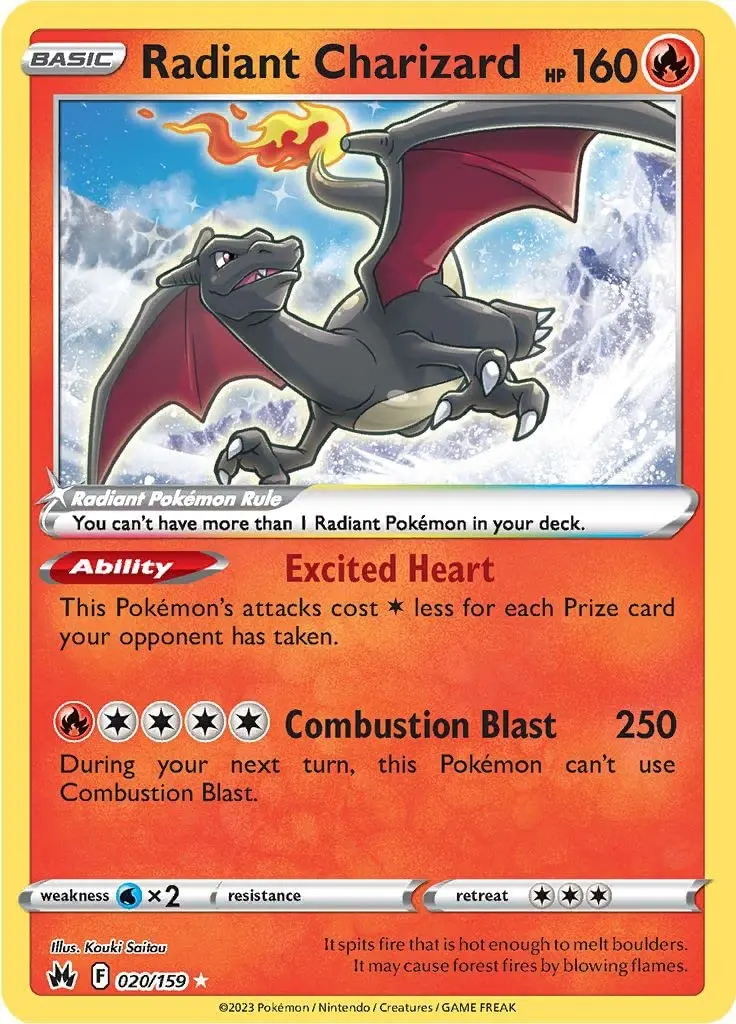 Pokémon Radiant Charizard Crown Zenith Ultra Rare Card | Collectible Paper Card for Pokemon Fans - main product image