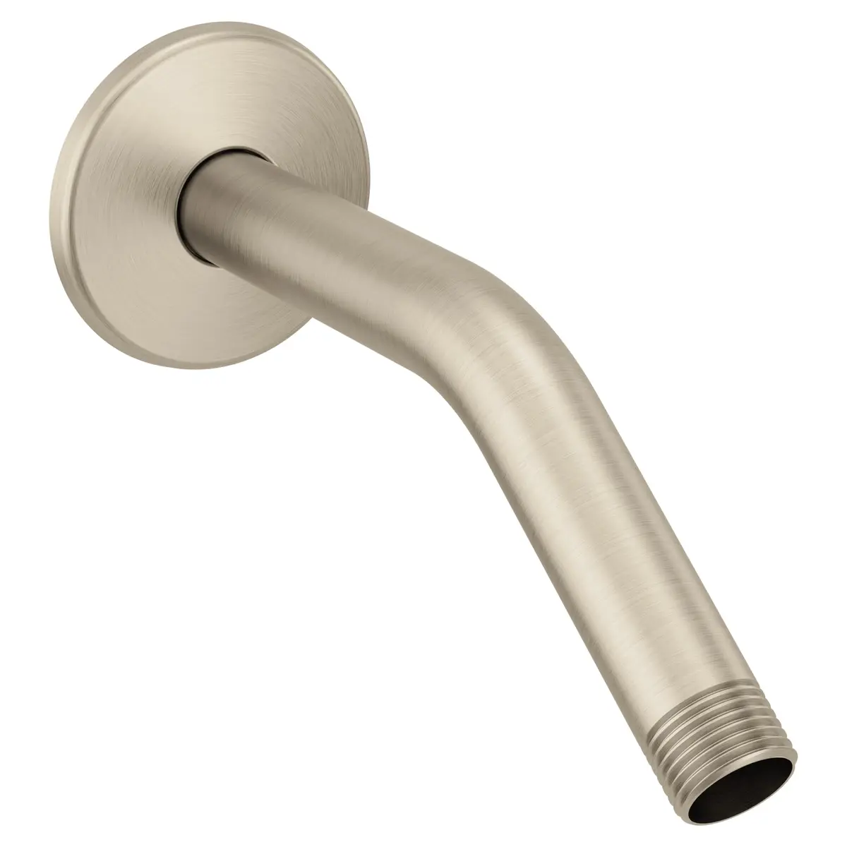 Moen 8-inch Wall Mount Curved Shower Arm with Flange, Brushed Nickel | 20.3 cm Reach for Standard Shower Setups - main product image