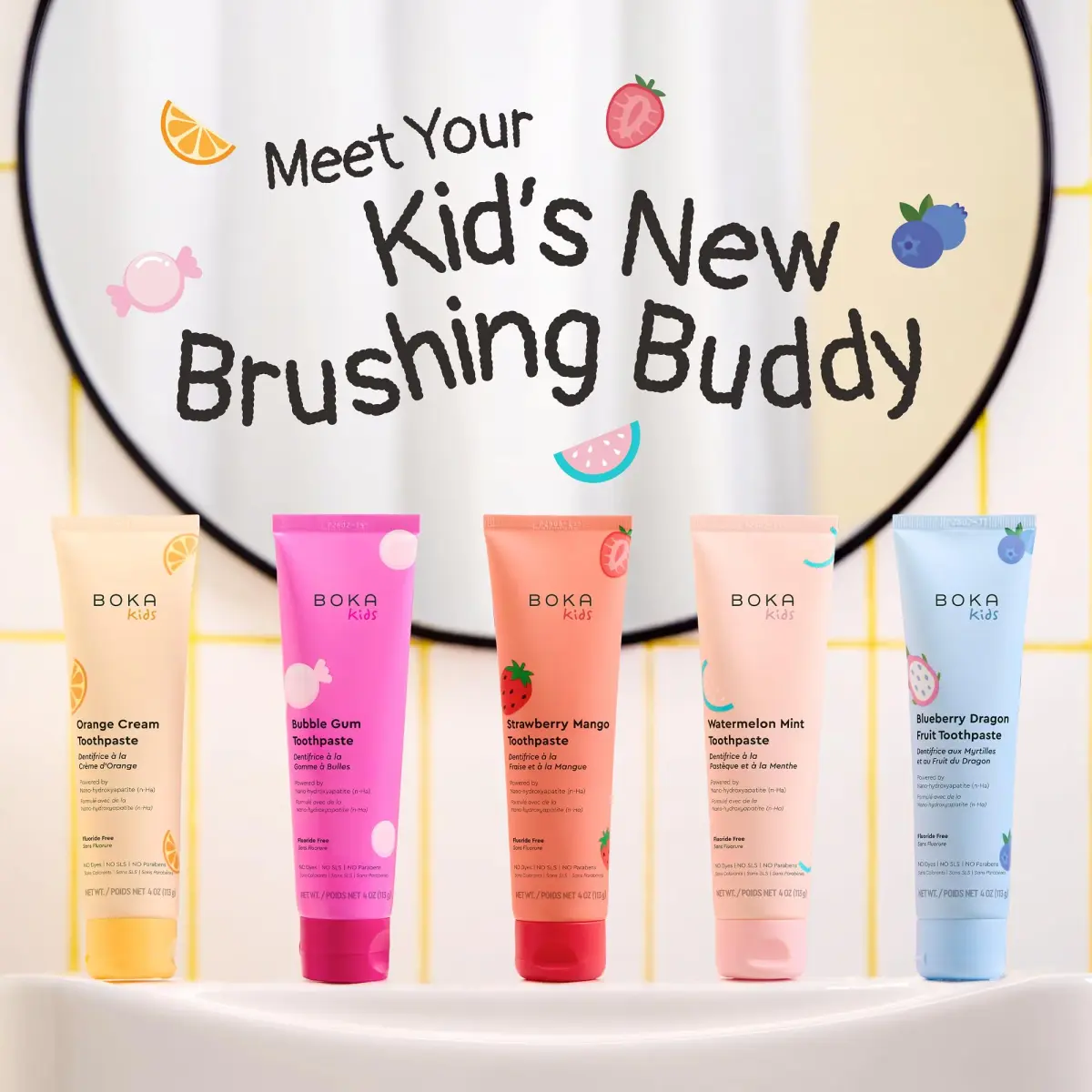 Boka Fluoride-Free Kids Toothpaste Watermelon Mint Nano Hydroxyapatite 113g (4 oz) | Enamel Strengthening - view 9