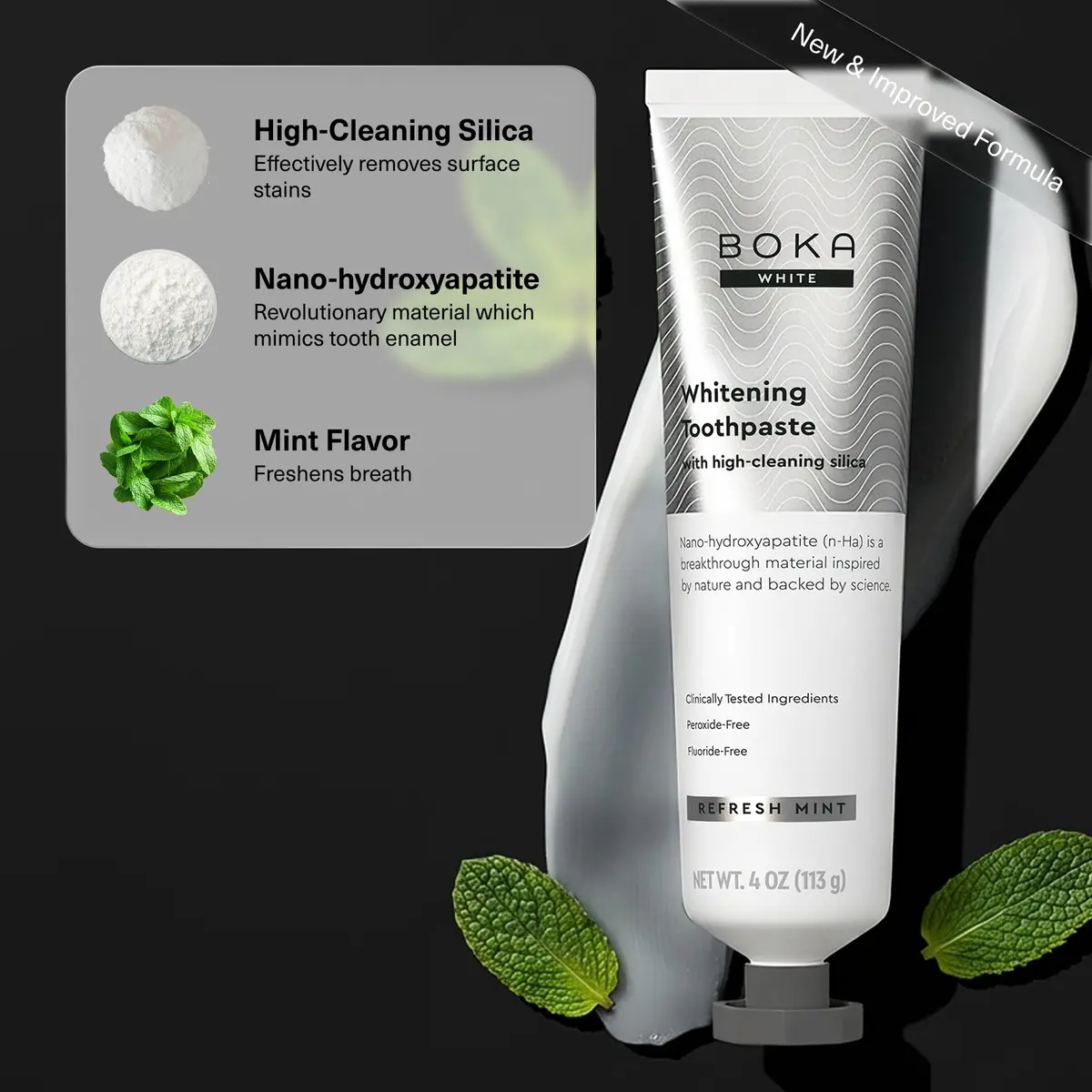 Boka Whitening Toothpaste with Nano Hydroxyapatite, 113g (4 Ounce) | Clinically Shown to Reduce Stains - view 5