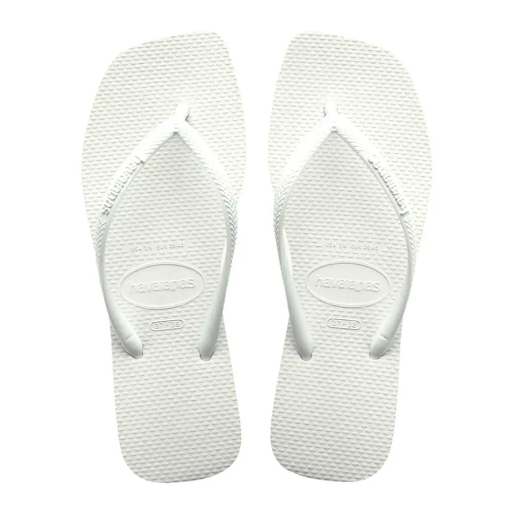 Havaianas Slim Square Flip Flops White Women's 5-6 US | Beach-Ready Style for India - main product image