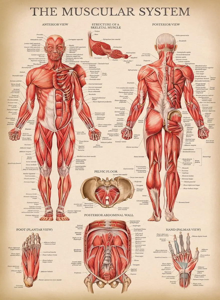 Palace Learning 3 Pack - Vintage Anatomy Posters | Muscular, Skeleton & Nervous System Charts - Laminated 45.72cm x 60.96cm - view 6