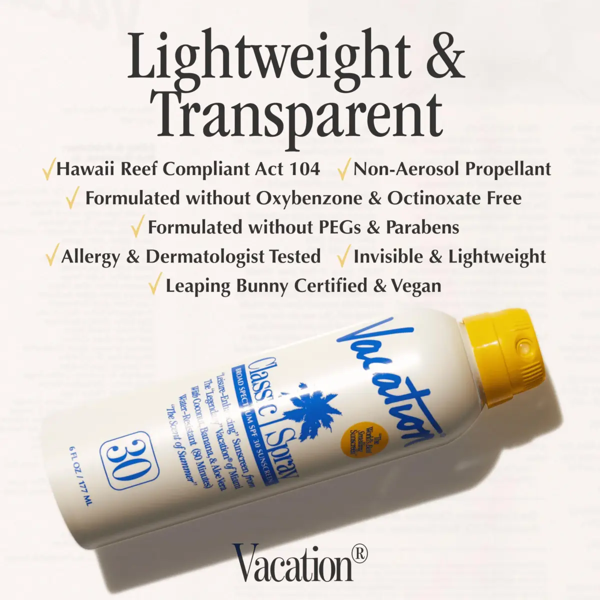 VACATION Classic SPF 30 Sunscreen Spray 177ml (6 Fl Oz) | Broad Spectrum UVA/UVB Protection - view 5