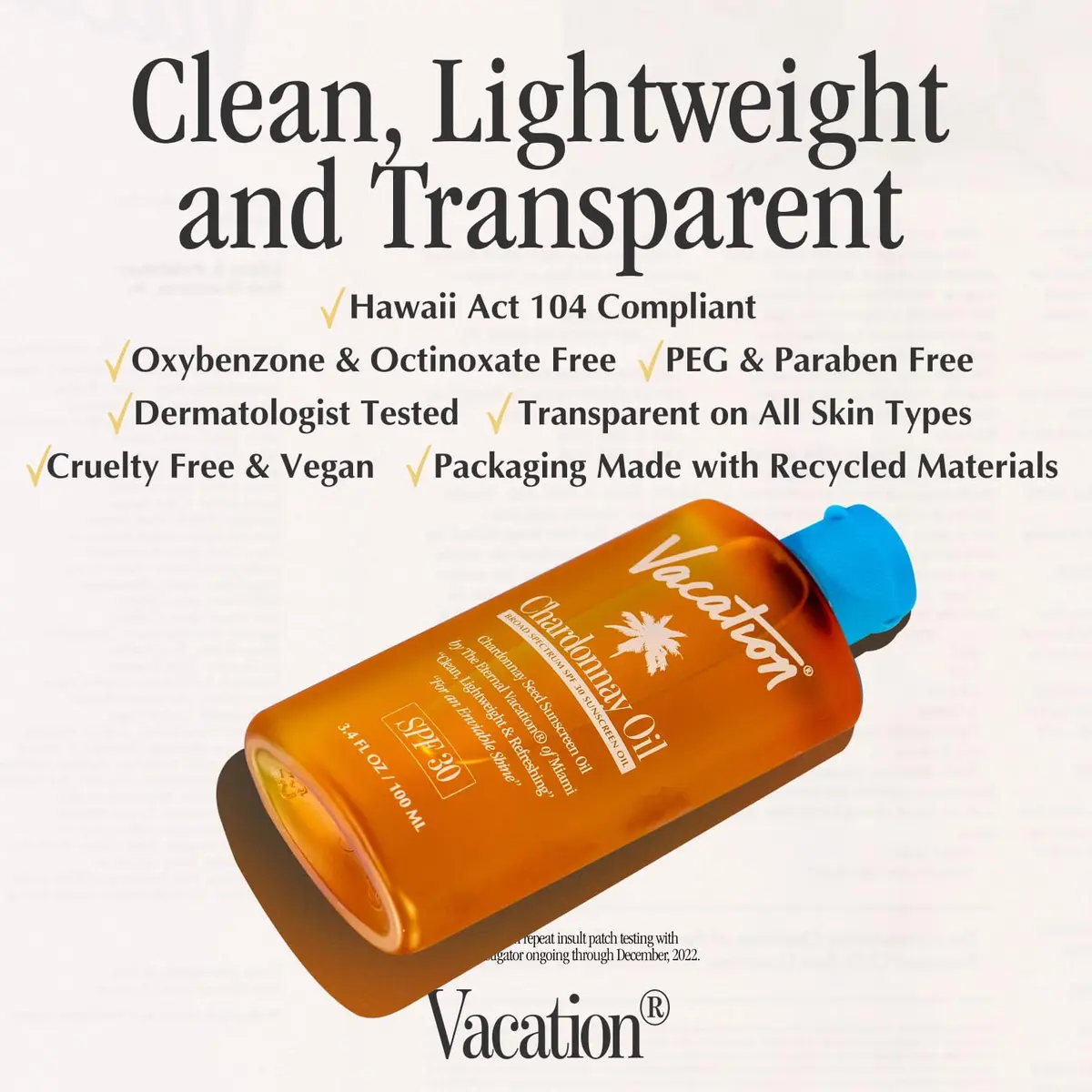 Vacation Chardonnay Oil SPF 30 Sunscreen Oil & Air Freshener Bundle | Hydrating, Water-Resistant, Travel Size - view 5