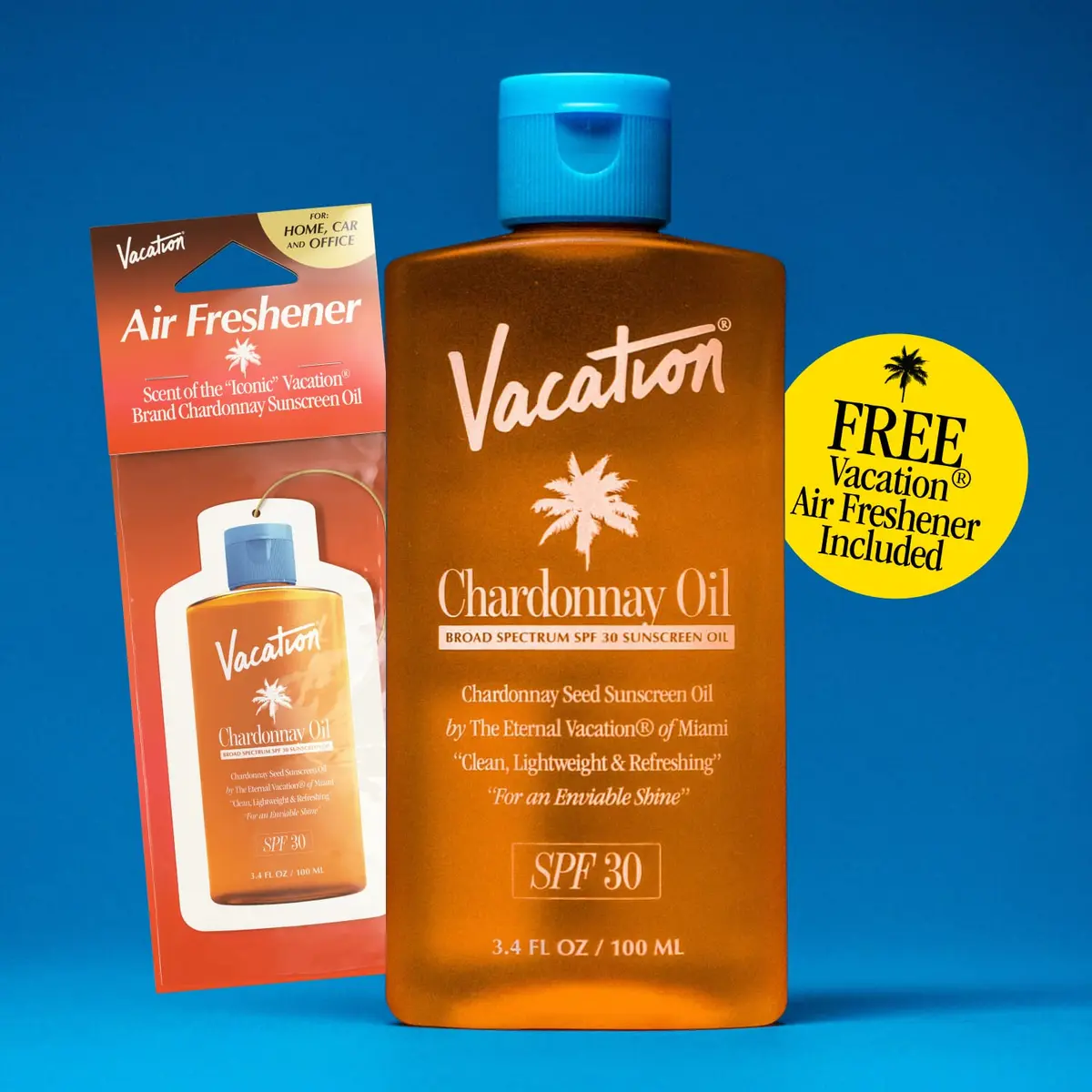 Vacation Chardonnay Oil SPF 30 Sunscreen Oil & Air Freshener Bundle | Hydrating, Water-Resistant, Travel Size - view 6
