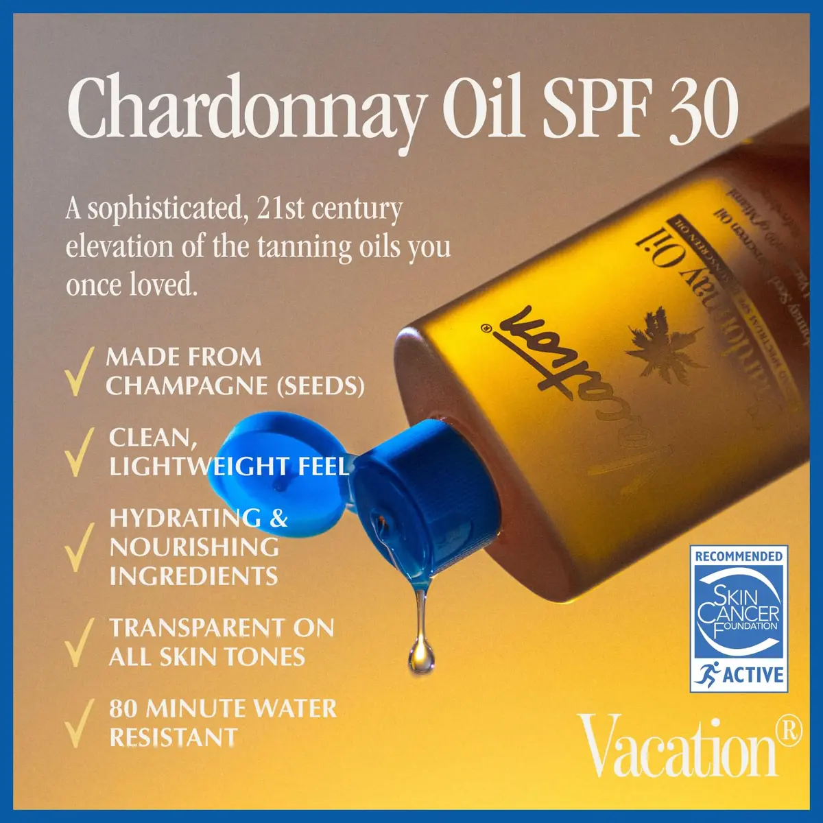 Vacation Chardonnay Oil SPF 30 Sunscreen Oil & Air Freshener Bundle | Hydrating, Water-Resistant, Travel Size - view 2