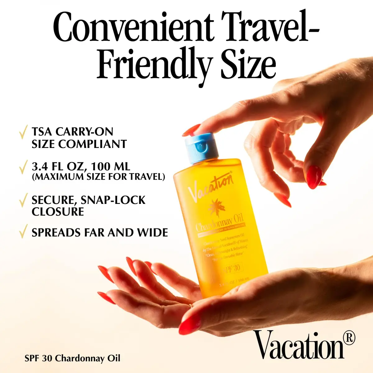 Vacation Chardonnay Oil SPF 30 Sunscreen Oil & Air Freshener Bundle | Hydrating, Water-Resistant, Travel Size - view 3