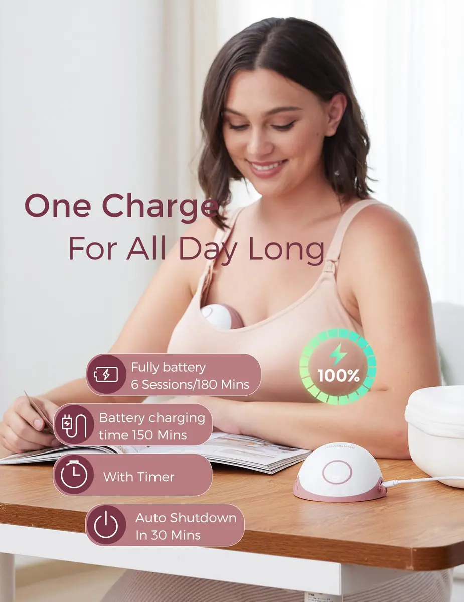 Momcozy Breast Pump Hands-Free Mobile Style Wearable M6 24mm | Discreet, Efficient & Comfortable for Moms - view 2