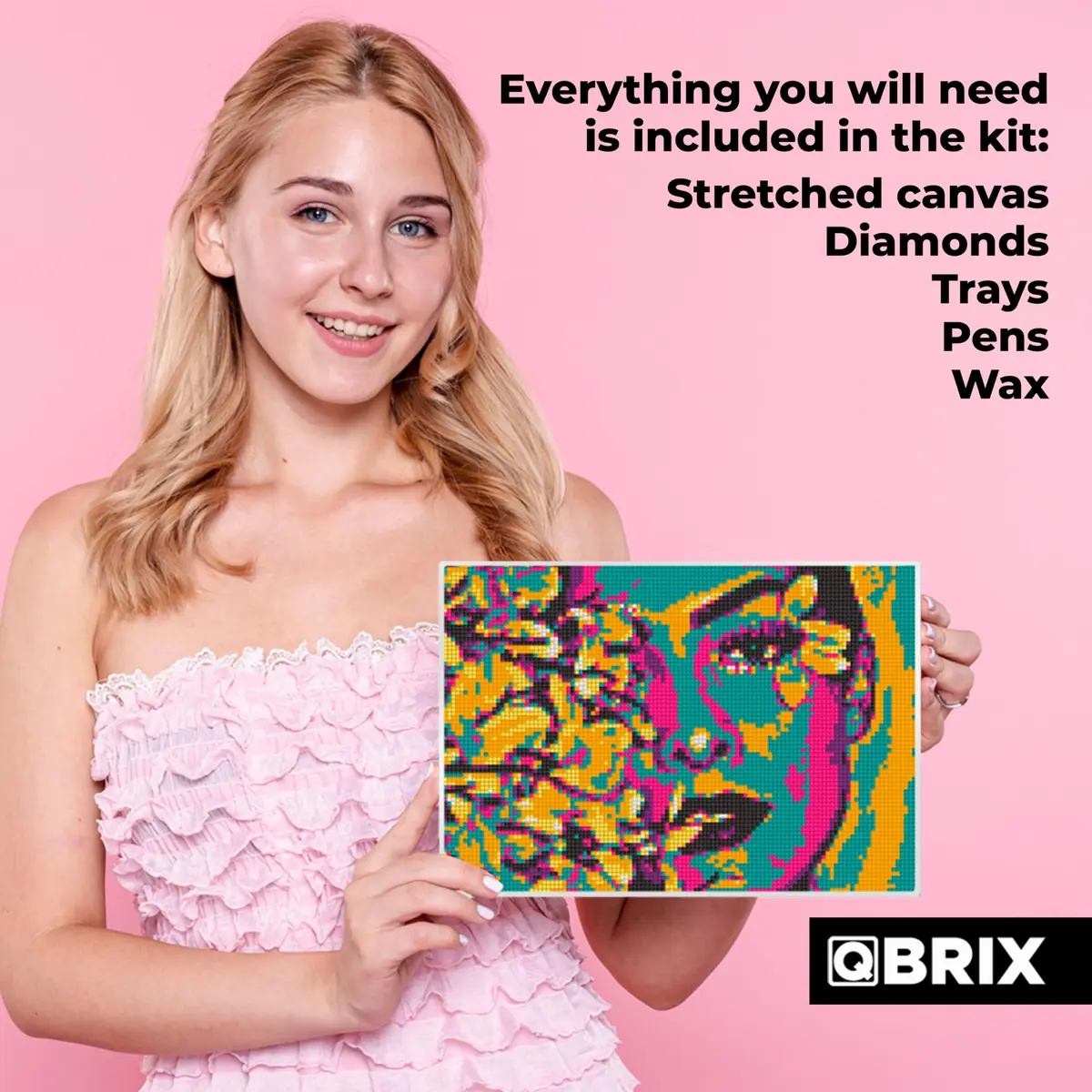 QBRIX Custom Diamond Painting Kit for Adults - Pop-Art A4 (21cm x 30cm) | Personalised Gem Art with Any Photo - view 6
