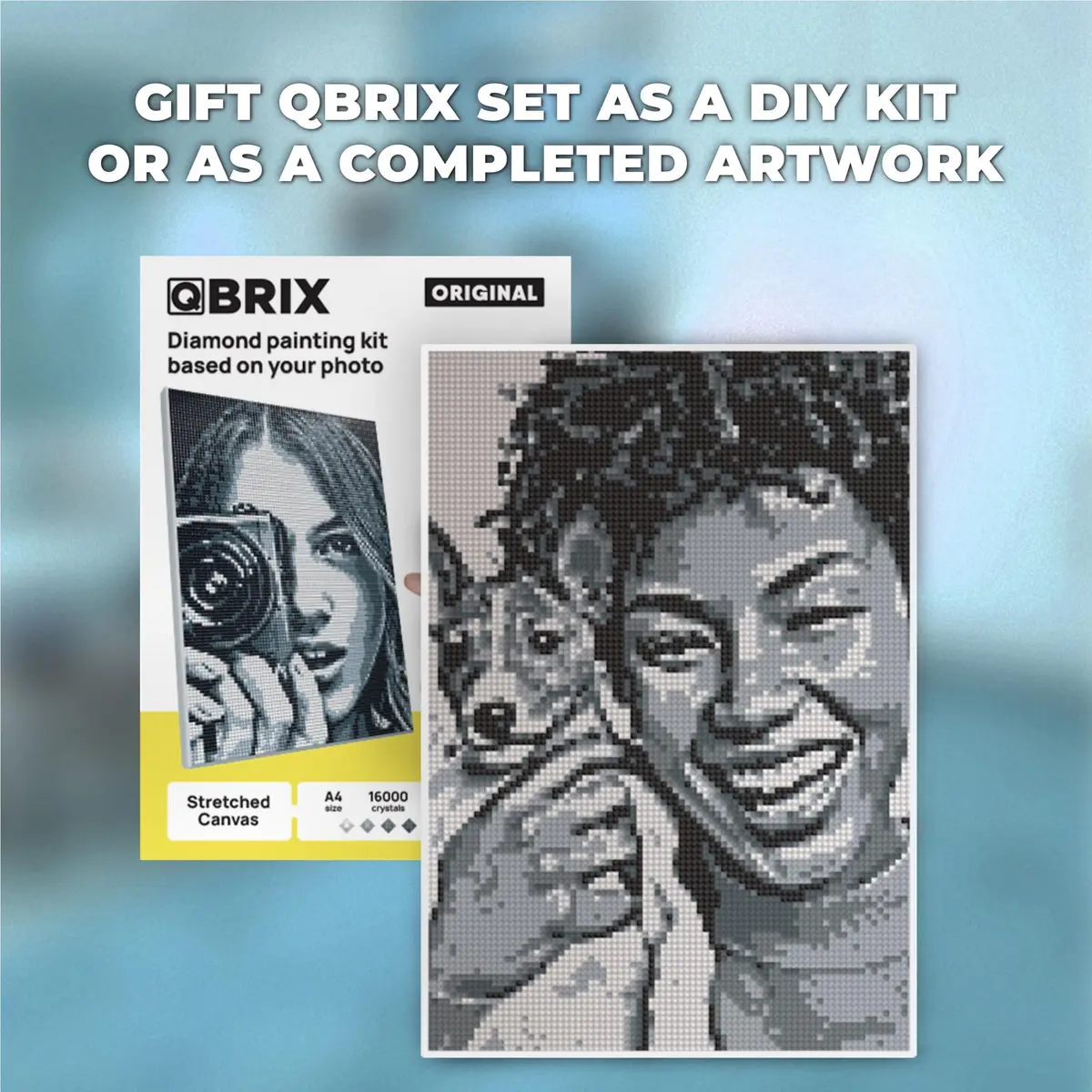 QBRIX Custom Diamond Painting Kit for Adults 21cm x 30cm (8.27 x 11.81 inches) | Personalised Gem Art from Any Photo - view 5