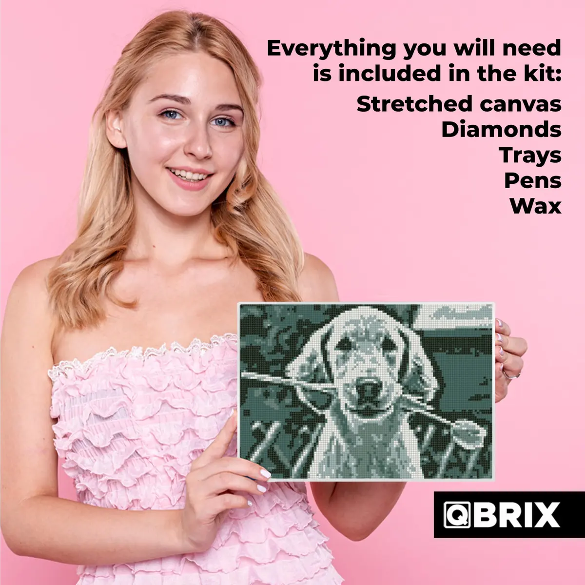 QBRIX Custom Diamond Painting Kit for Adults 21cm x 30cm (8.27 x 11.81 inches) | Personalised Gem Art from Any Photo - view 6