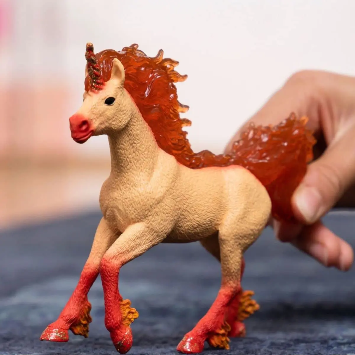 Schleich Bayala Elementa Fire Unicorn Stallion 5.7in | Fantasy Unicorn Toy for Kids 5+ - view 2