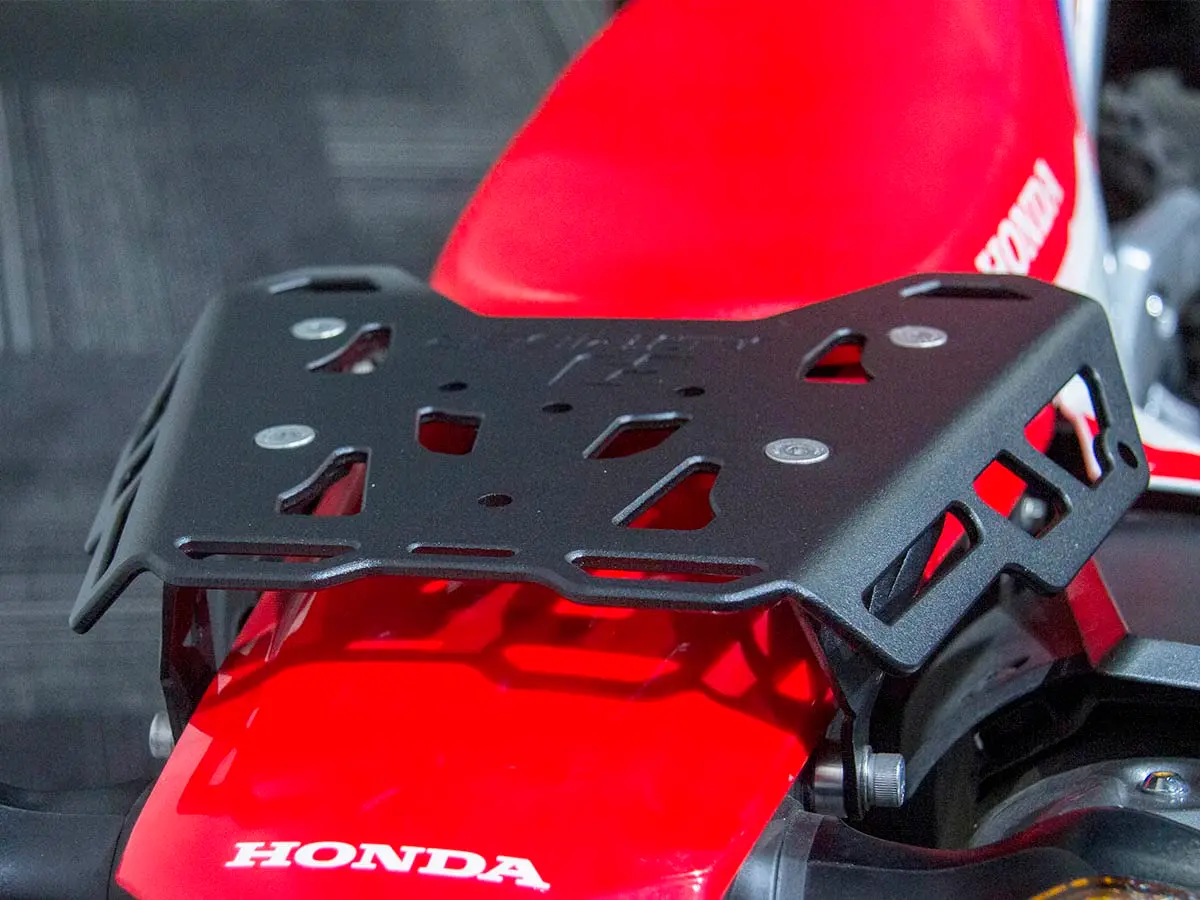AltRider Motorcycle Luggage Rack Compatible with Honda CRF300L | Thick Aluminum Plate, Zero Snag Design, Pre-Drilled Holes, Black - view 5