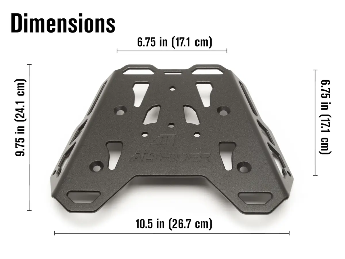 AltRider Motorcycle Luggage Rack Compatible with Honda CRF300L | Thick Aluminum Plate, Zero Snag Design, Pre-Drilled Holes, Black - view 6