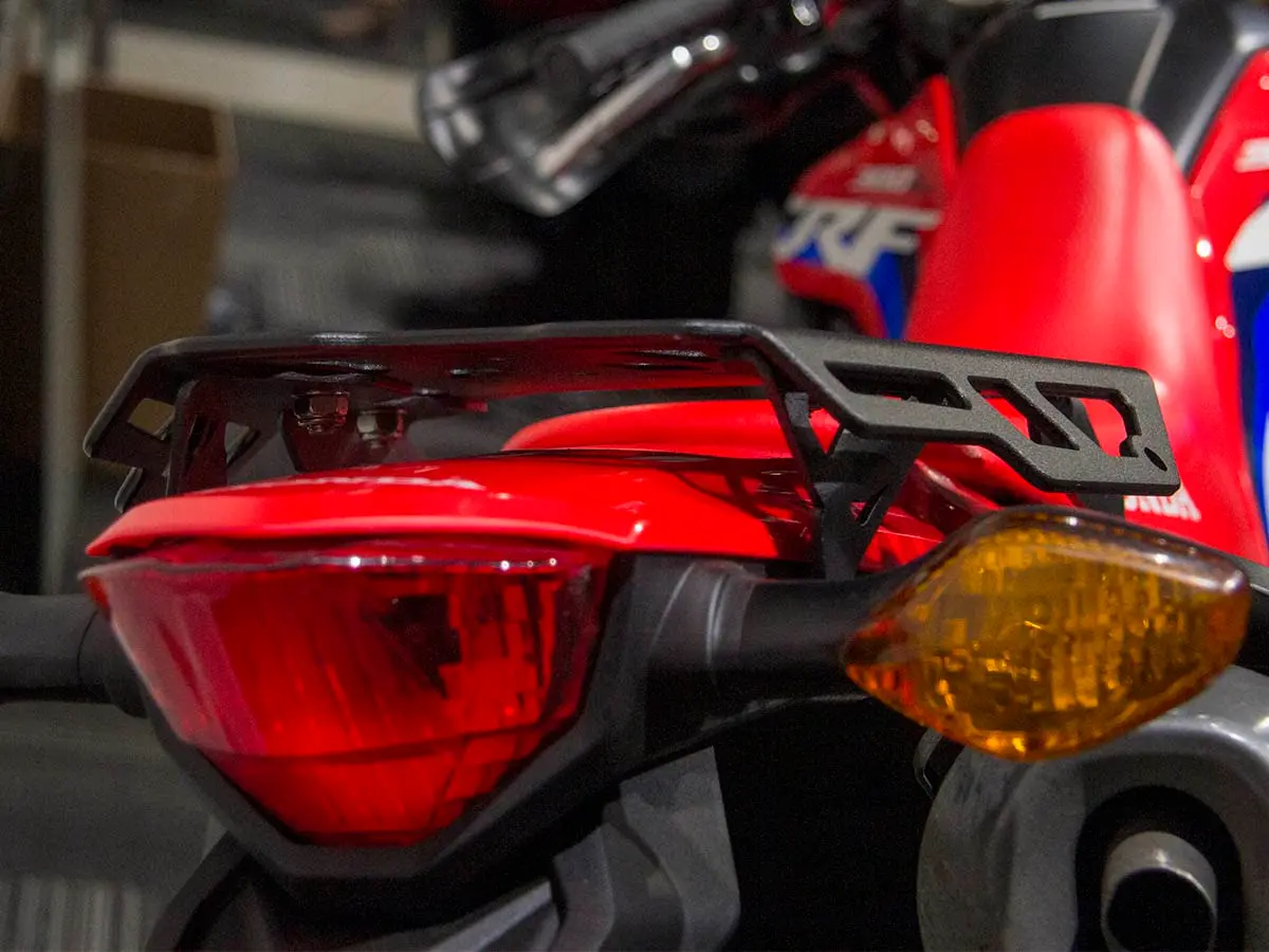 AltRider Motorcycle Luggage Rack Compatible with Honda CRF300L | Thick Aluminum Plate, Zero Snag Design, Pre-Drilled Holes, Black - view 4