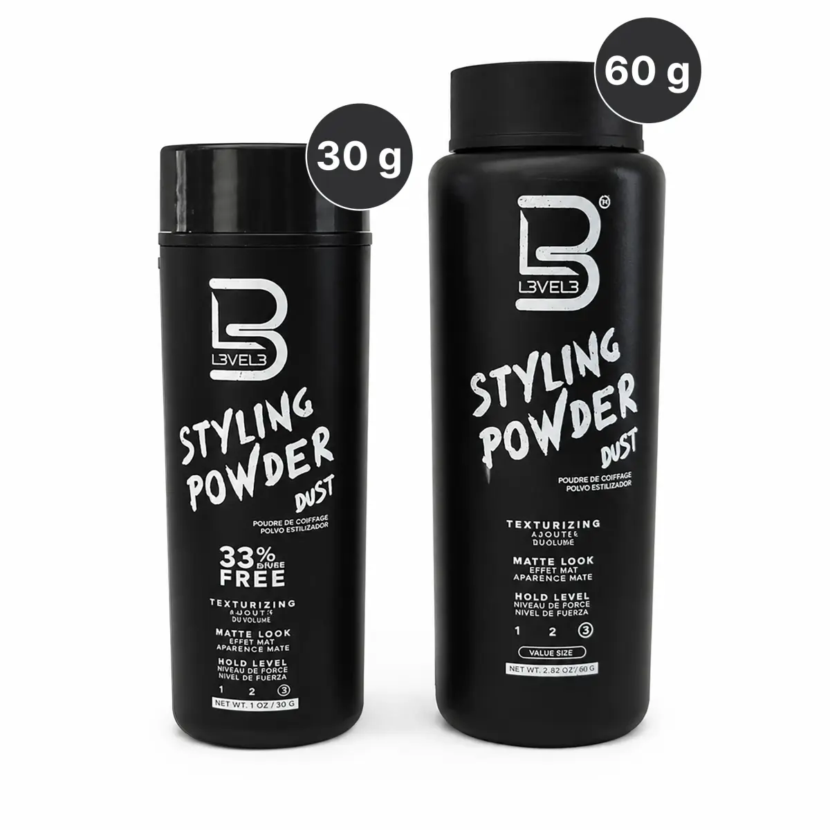 L3 Level 3 Hair Texture Powder for Men, Volume, Natural Look, 60 g (2.1 oz) | Fragrance-Free Matte Finish - view 4