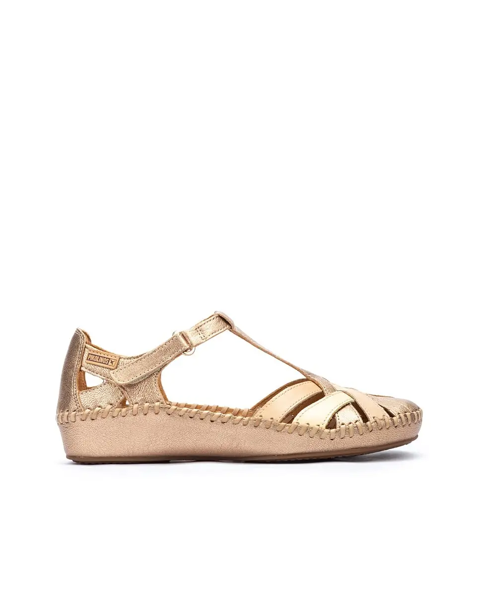 PIKOLINOS P. Vallarta Women’s Wedge Sandals | Leather | Gold | 11 US - main product image