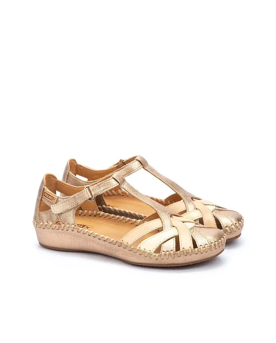 PIKOLINOS P. Vallarta Women’s Wedge Sandals | Leather | Gold | 11 US - view 2