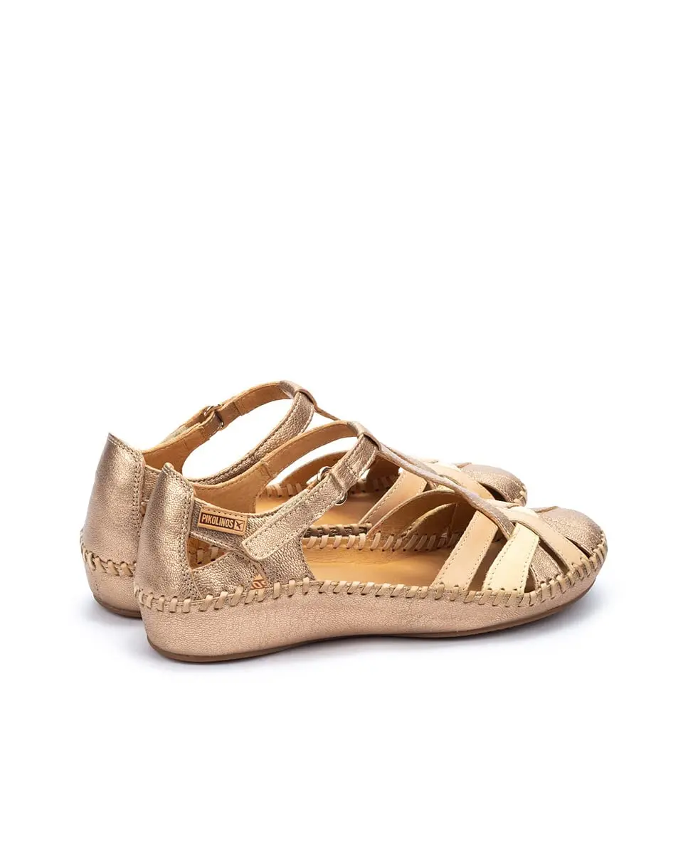 PIKOLINOS P. Vallarta Women’s Wedge Sandals | Leather | Gold | 11 US - view 3