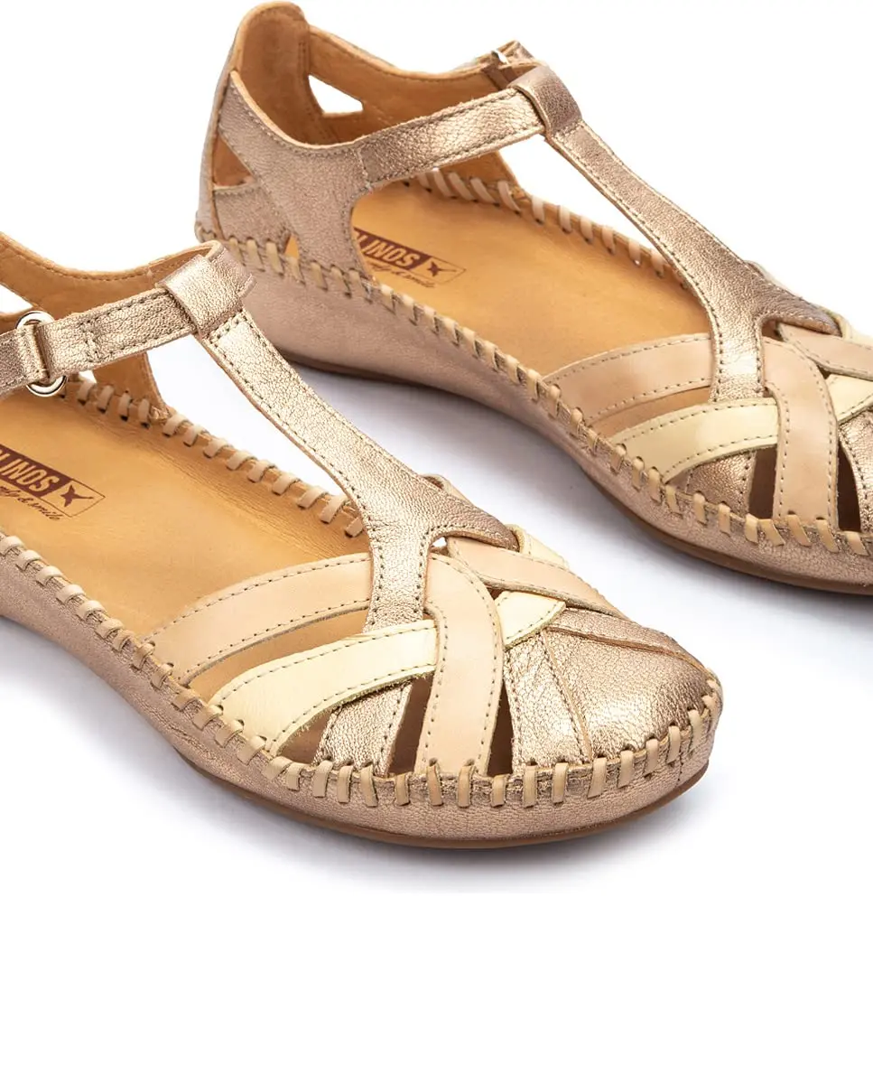 PIKOLINOS P. Vallarta Women’s Wedge Sandals | Leather | Gold | 11 US - view 4