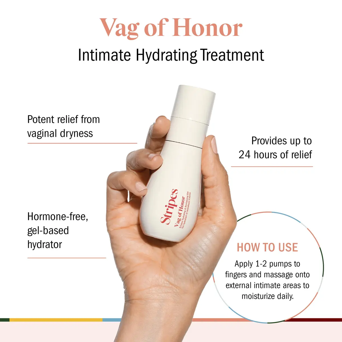 STRIPES Vag of Honor Vaginal Moisturizer Gel 0.5 oz | Soothing, Hormone-Free, Sensitive Skin - view 2