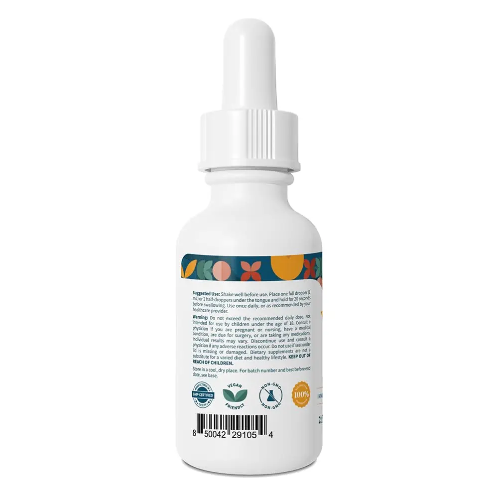 Pattern Wellness Vitamin B12 Liquid 2 fl. oz (60mL) – Vegan Citrus Flavor for Energy & Immunity Support - view 2
