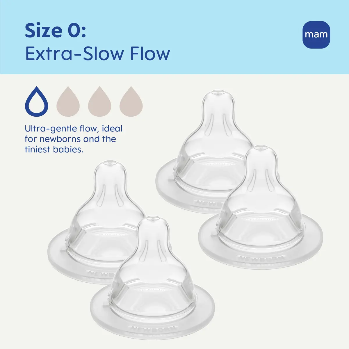 MAM Baby Bottle Anti-Colic Extra Slow Nipples Fits All MAM Bottles | Reduces Gas & Discomfort - view 2