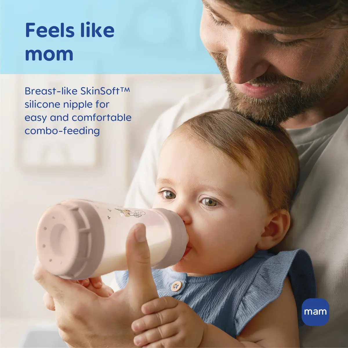 MAM Baby Bottle Anti-Colic Fast Flow Nipples 4 Pack | Breast-Like Silicone, Fits All MAM Bottles, 4 Count - view 6