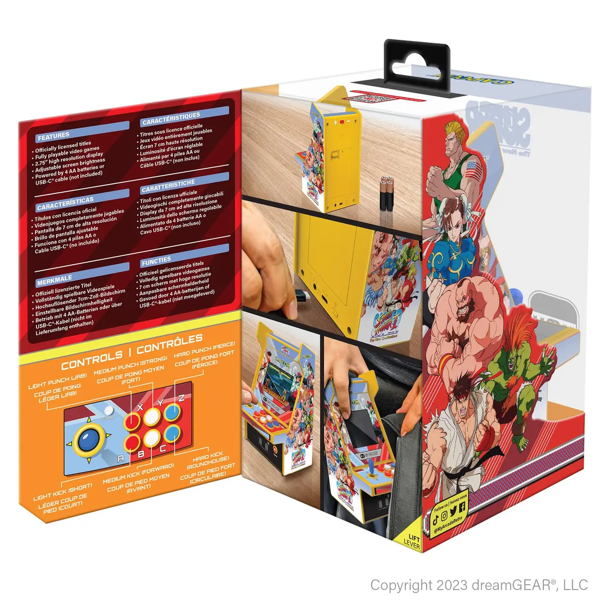 My Arcade Super Street Fighter II Micro Player Pro: Capcom Games, Classic Arcades, 2 Games in 1 (4 AA Batteries Not Included, USB-C Not Included) - view 6