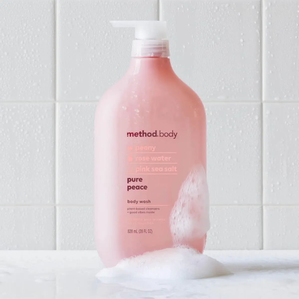 Method Pure Peace Body Wash with Peony, Rose Water & Pink Sea Salt, 794g (28 oz) | Gentle Hydrating Cleanser - view 5