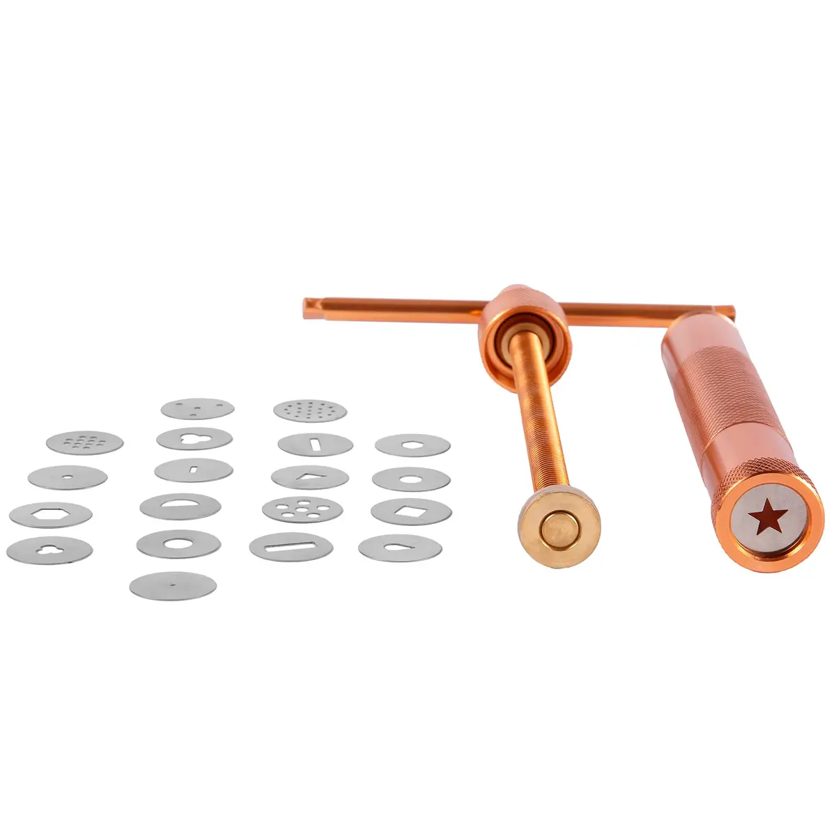 YAMHOHO Pink Clay Extruder Tool Set with 20 Discs | 16.5 cm (6.5 in) Stainless Steel & Aluminum Alloy - view 3