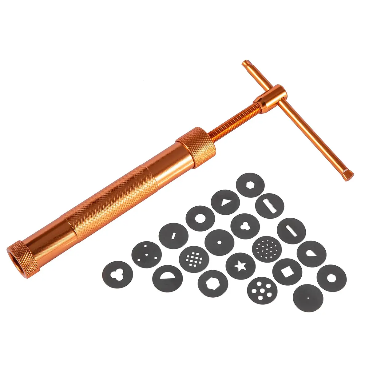 YAMHOHO Pink Clay Extruder Tool Set with 20 Discs | 16.5 cm (6.5 in) Stainless Steel & Aluminum Alloy - view 4