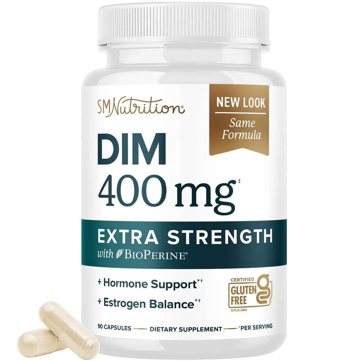 SMNutrition DIM Supplement 400mg 90 Count | Extra Strength Hormone Balance for Men & Women - main product image