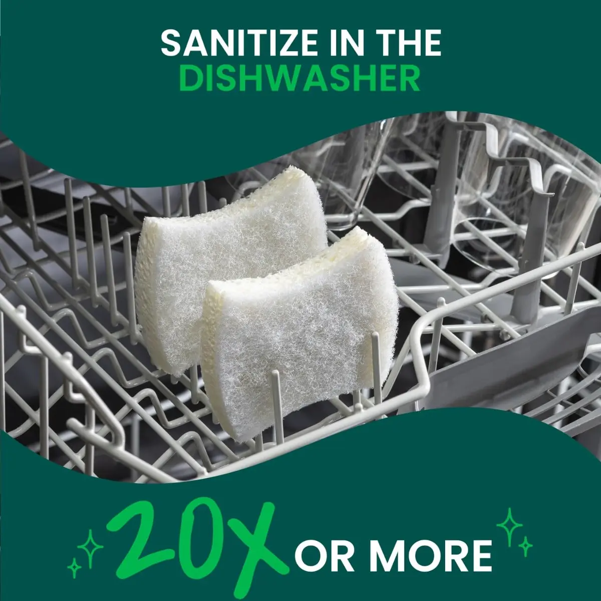 Scotch-Brite Greener Clean Non-Scratch Scrub Sponge 3 Pack | Recycled Scrubbing Fibers - view 7