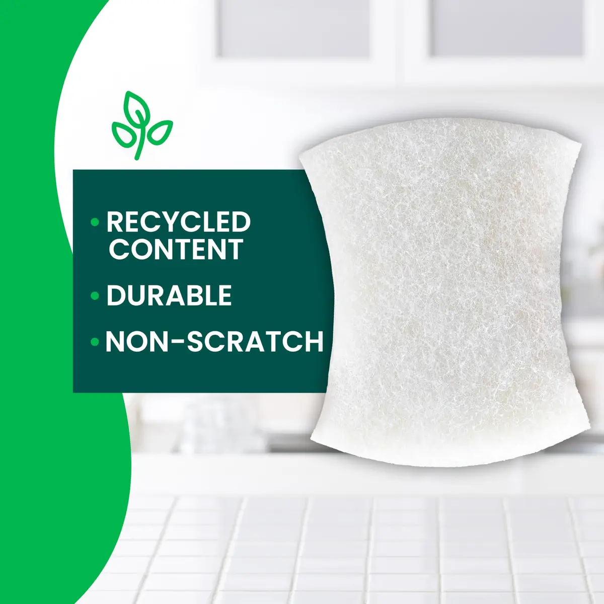 Scotch-Brite Greener Clean Non-Scratch Scrub Sponge 3 Pack | Recycled Scrubbing Fibers - view 3