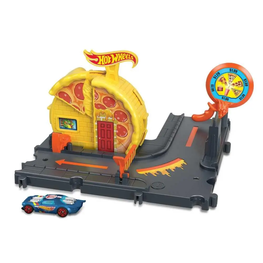 Hot Wheels City Speedy Pizza Pick-Up Playset with 1 Vehicle | Connects to Other Hot Wheels City Sets - main product image