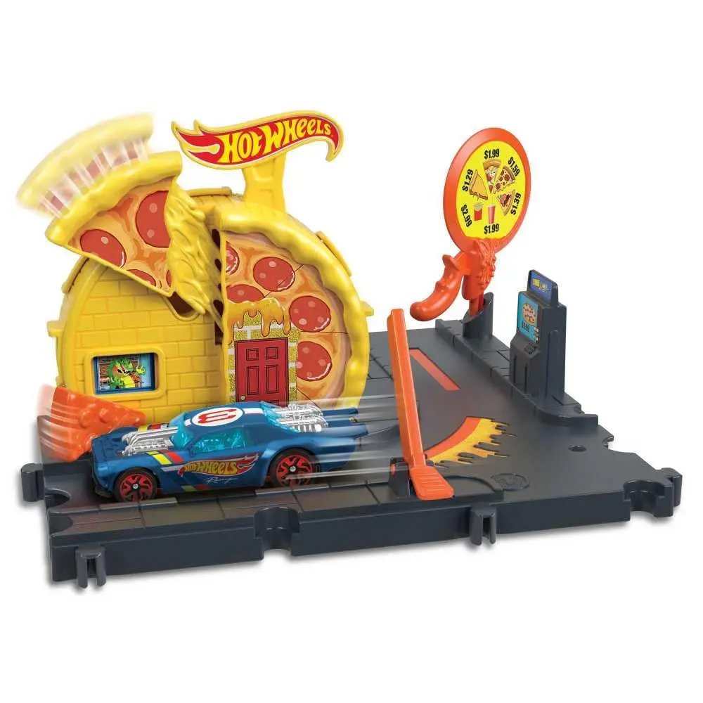 Hot Wheels City Speedy Pizza Pick-Up Playset with 1 Vehicle | Connects to Other Hot Wheels City Sets - view 3
