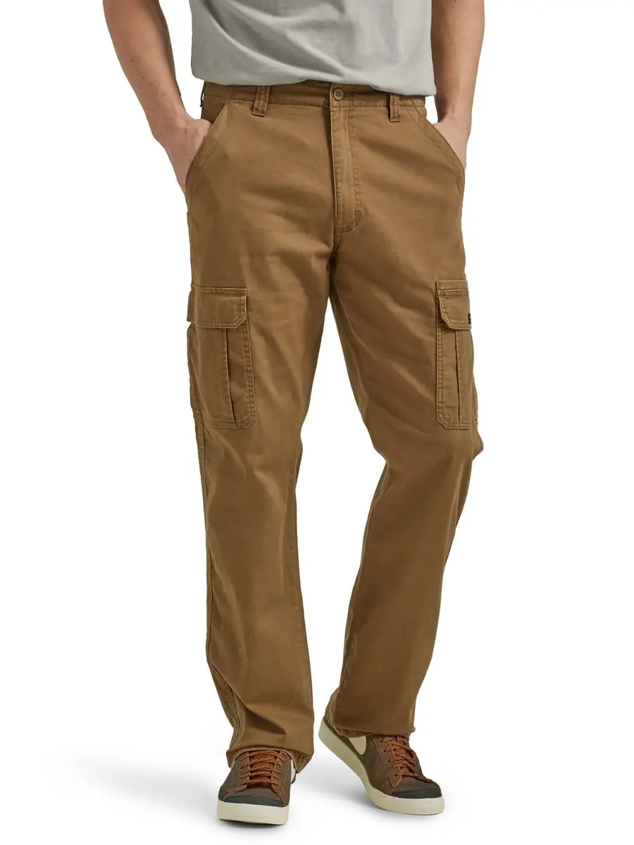 Wrangler Authentics Men's Relaxed Fit Stretch Cargo Pant, Kangaroo, 34W x 32L | Durable, Comfortable & Versatile - main product image