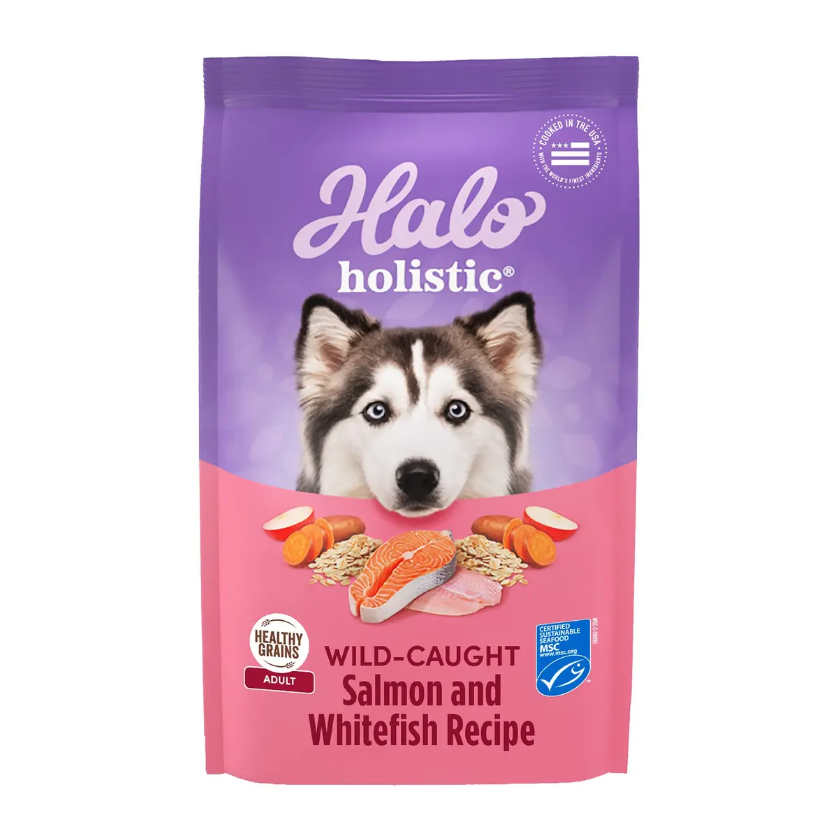 Halo Holistic Dry Dog Food, Wild-Caught Salmon & Whitefish Recipe, 3.5 lb | Supports Digestive & Skin Health - main product image