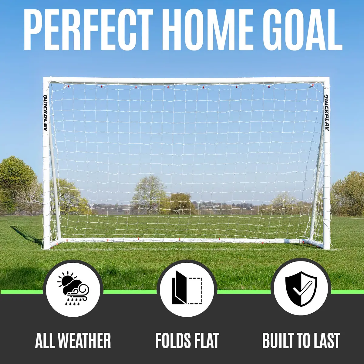 QUICKPLAY Q-Fold 8x5 Folding Soccer Goal Weatherproof PVC U9-U10 | Fast Setup & Durable - view 3