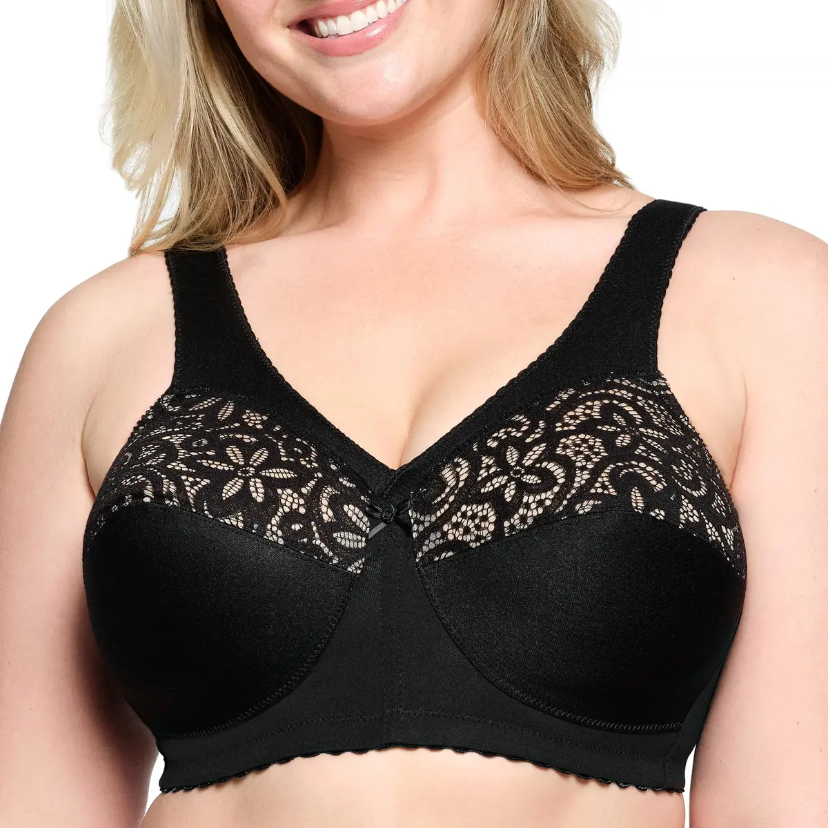 Glamorise Plus Size MagicLift Cotton Support Bra Wirefree 36D | Comfort & Support - main product image
