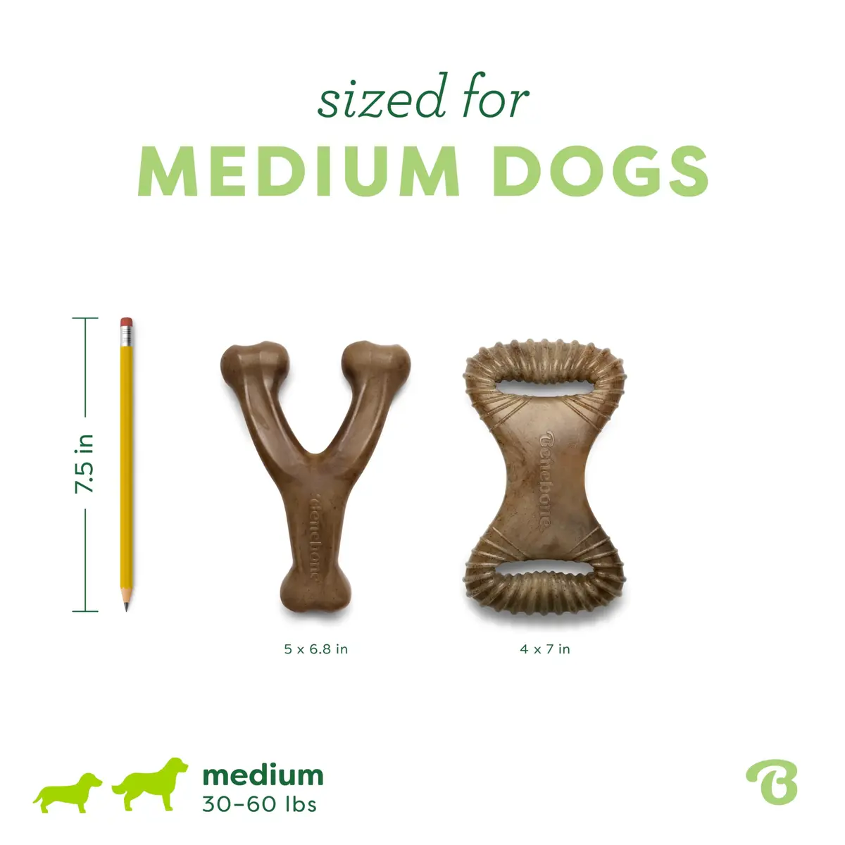 Benebone 2-pack Wishbone/Dental Dog Chew Toys, Medium | Real Bacon Flavor, Durable Nylon Chew - view 4