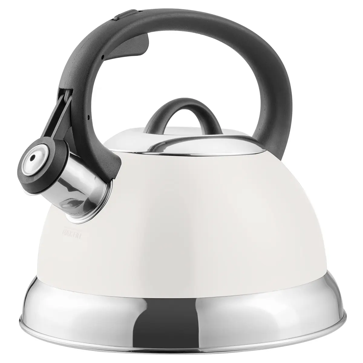 Mr. Coffee Flintshire 1.75-Quart Stainless Steel Whistling Tea Kettle with Nylon Handle | Durable Stove-Top Kettle in Linen Finish - main product image