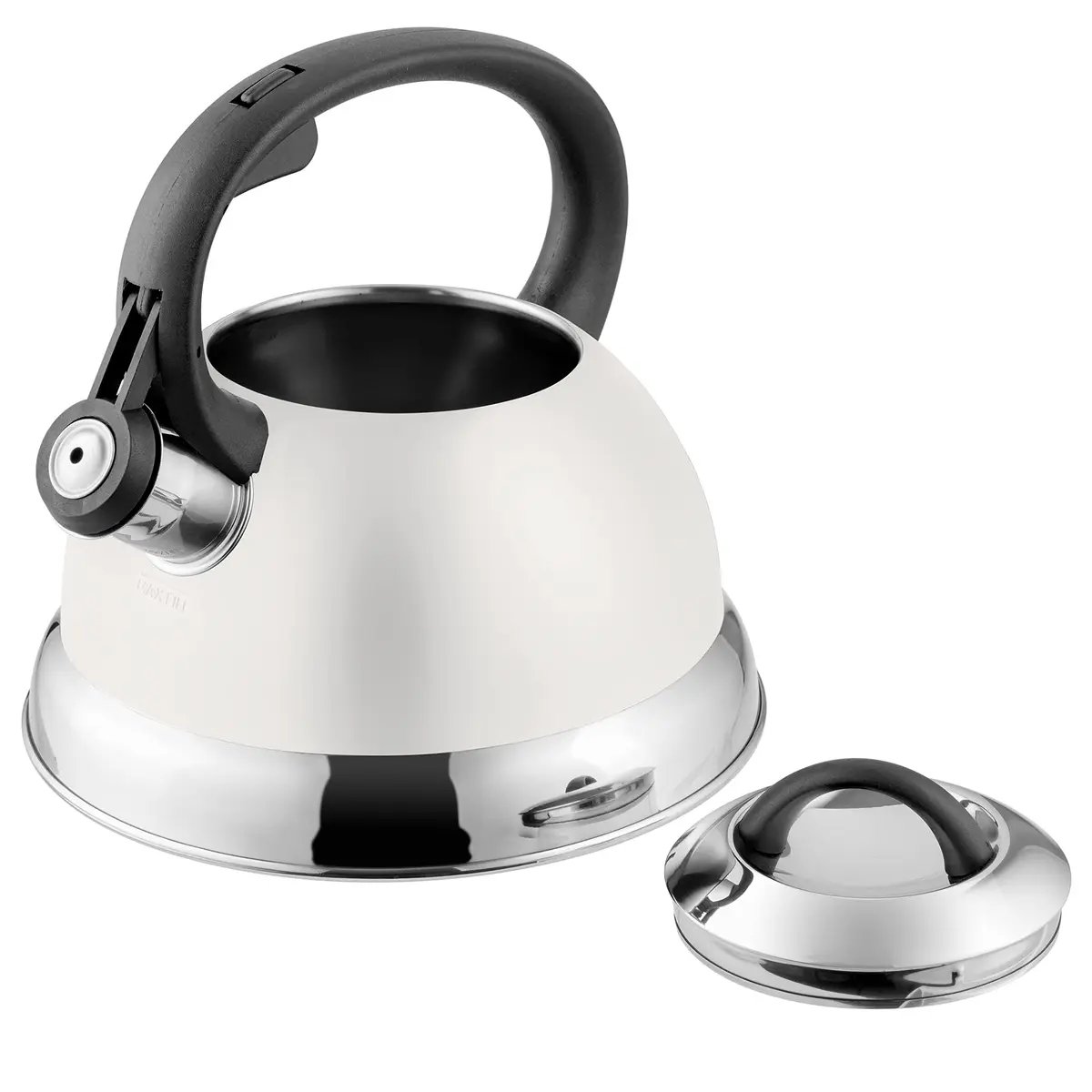 Mr. Coffee Flintshire 1.75-Quart Stainless Steel Whistling Tea Kettle with Nylon Handle | Durable Stove-Top Kettle in Linen Finish - view 5
