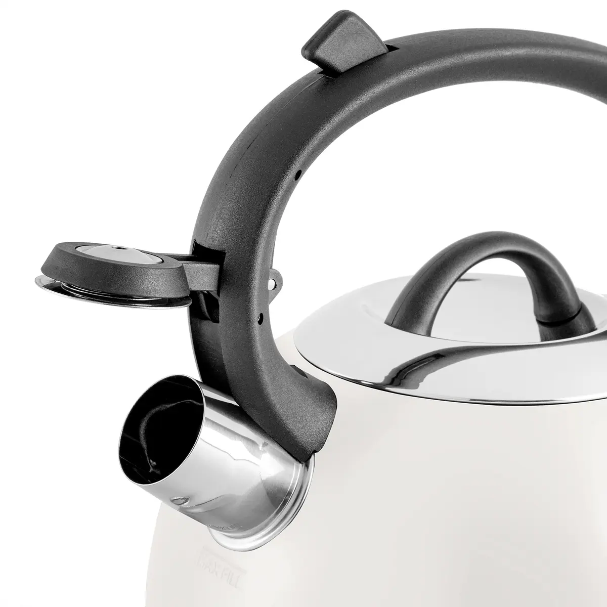 Mr. Coffee Flintshire 1.75-Quart Stainless Steel Whistling Tea Kettle with Nylon Handle | Durable Stove-Top Kettle in Linen Finish - view 4