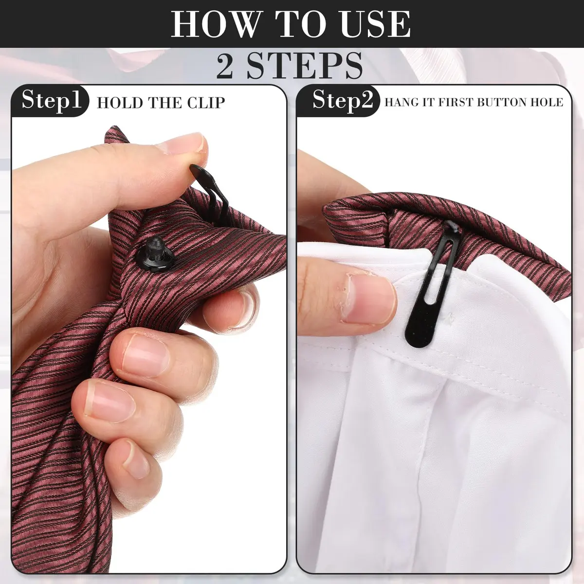 Janmercy 6 Pcs Clip on Tie for Men Necktie Assorted Color | Business Style, 51cm - view 3