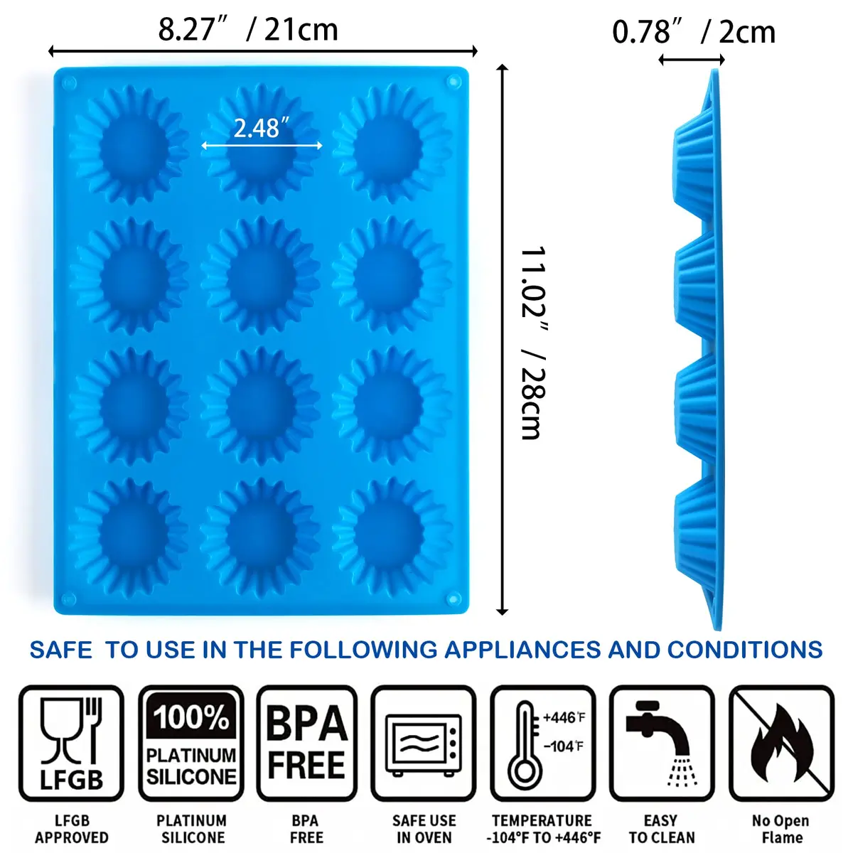 Sidosir Peanut Butter Cup Mold 3pcs | Silicone Mini Tart Pan for Fat Bombs & Brownies - view 2