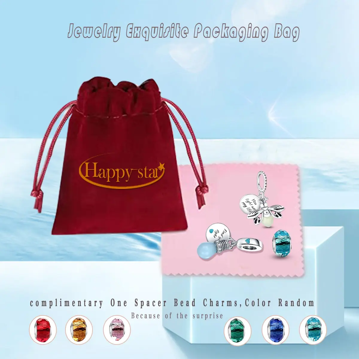 HappyStar 925 Sterling Silver Charms for Bracelets & Necklaces | Bead Pendants with Zirconia (4.6mm & 5mm holes) | Gift for Couples & Sisters - view 9