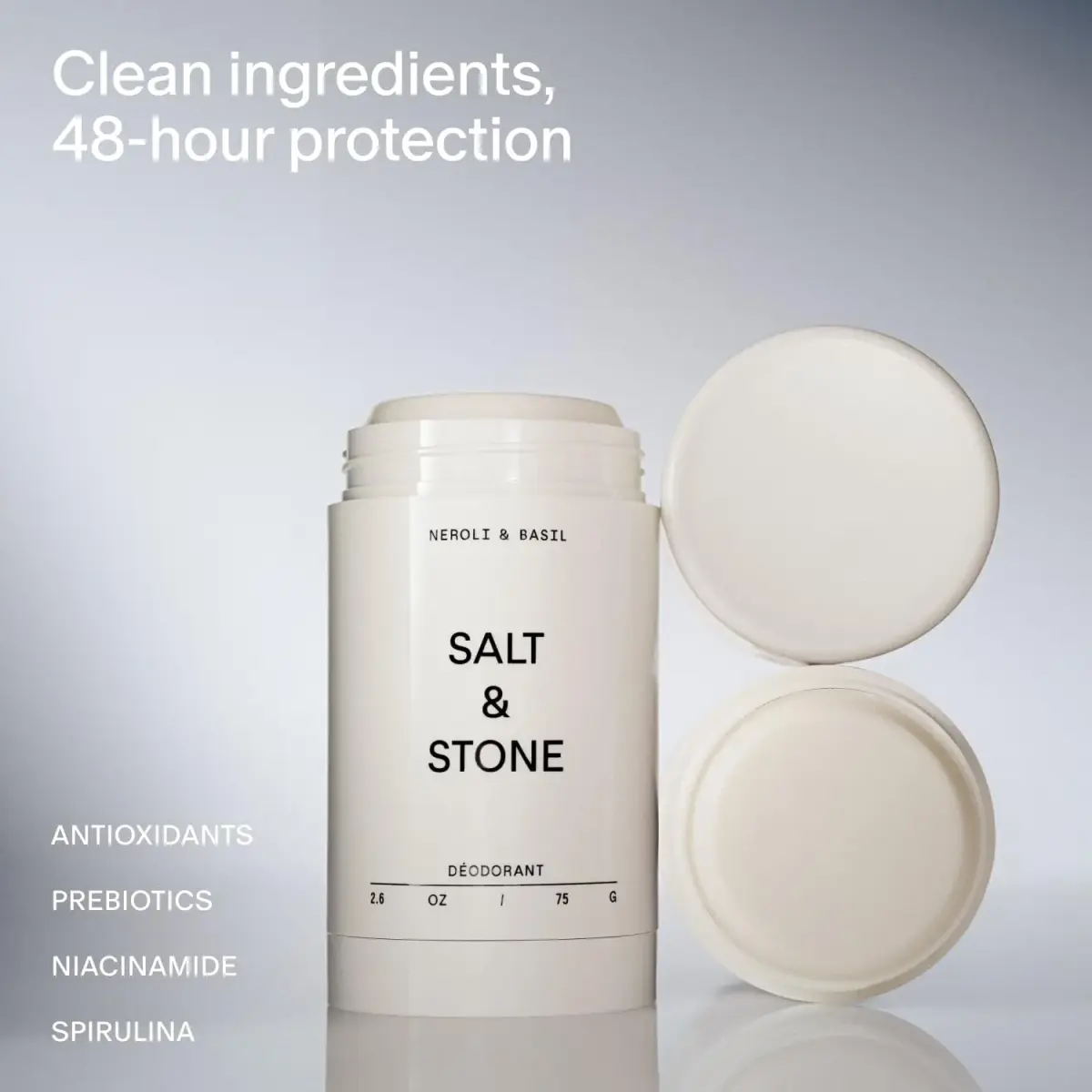 Salt & Stone Aluminum-Free Deodorant Neroli & Basil 73.7g (2.6 oz) | 48-Hour Odor Protection - view 2