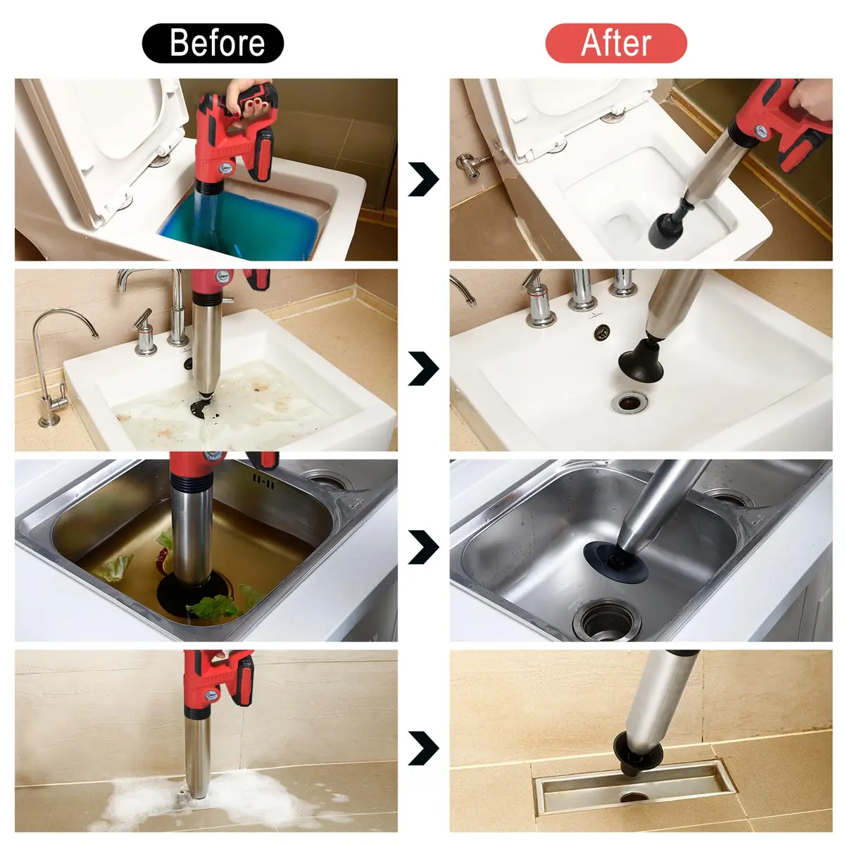 TTILL Electric Toilet Plunger 2 Batteries | High Pressure Drain Clog Remover (70-120 chars) - view 4